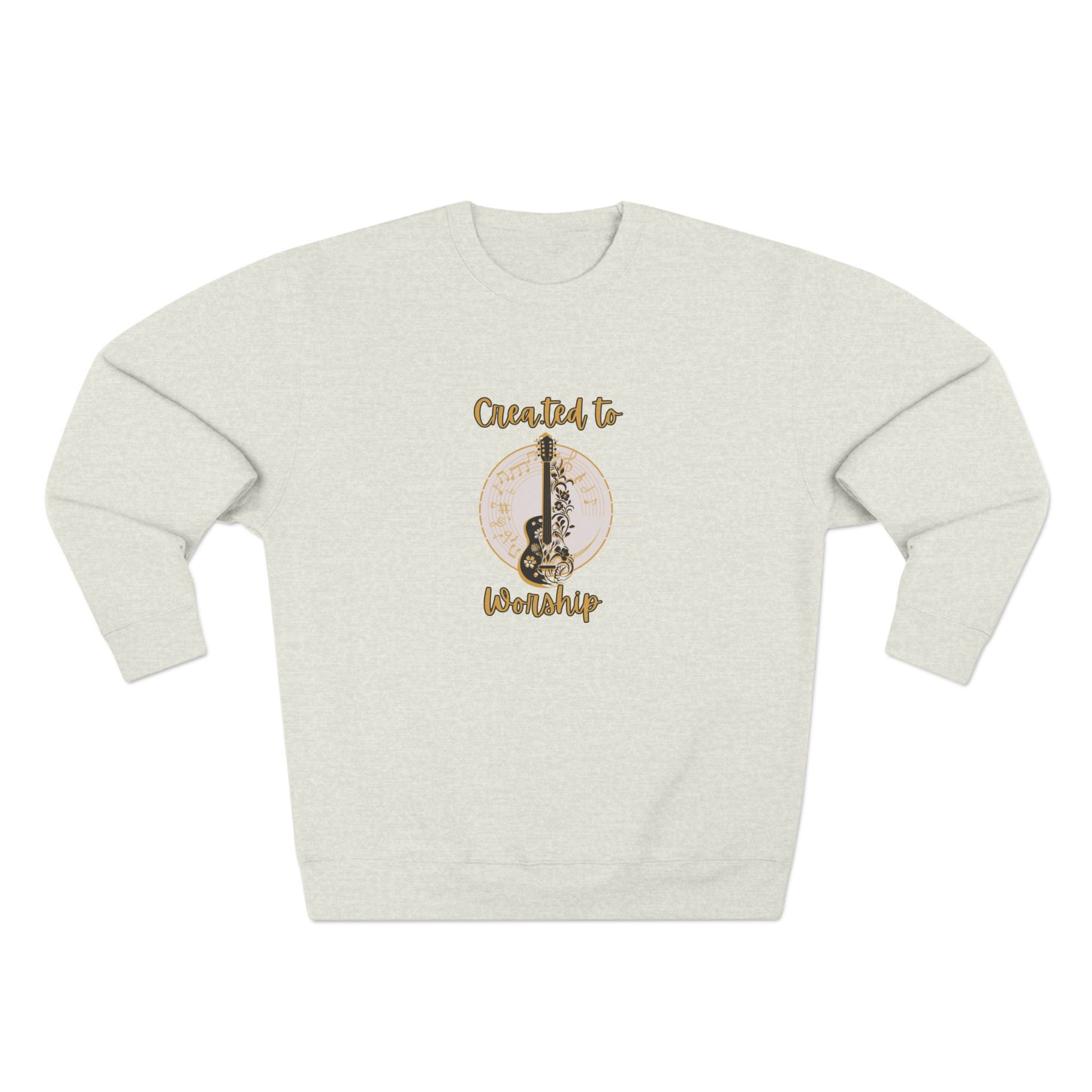 Created to Worship Crewneck Sweatshirt — Christian Guitar Worship Pullover