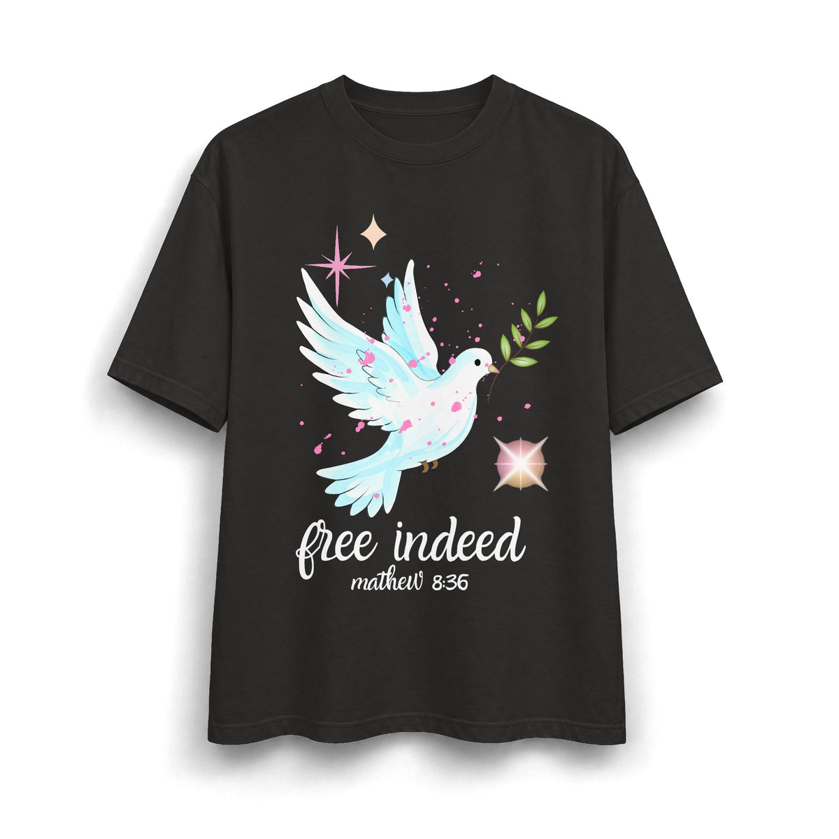 Free Indeed Dove T-Shirt — Matthew 8:36 Inspirational Christian Tee