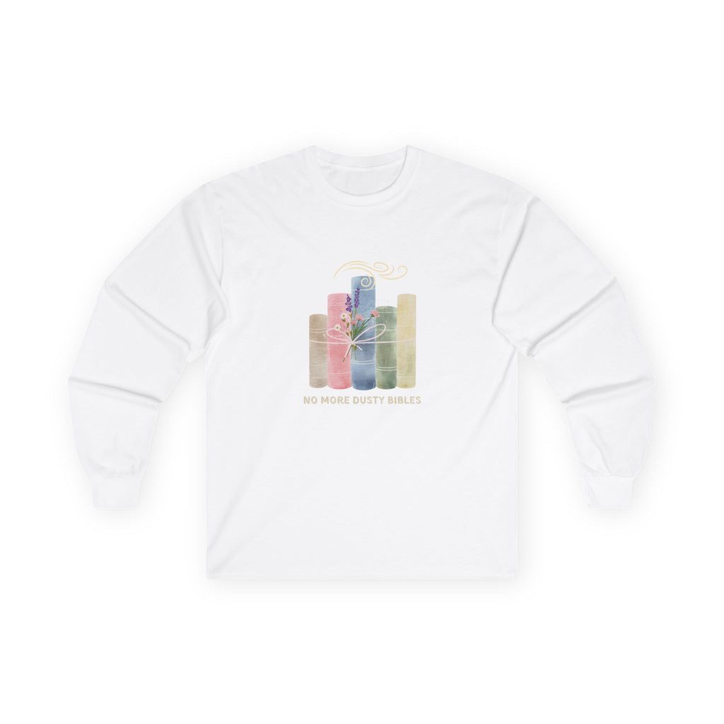 Long Sleeve Tee — Pastel Cactus Design with 'No More Empty Shells'