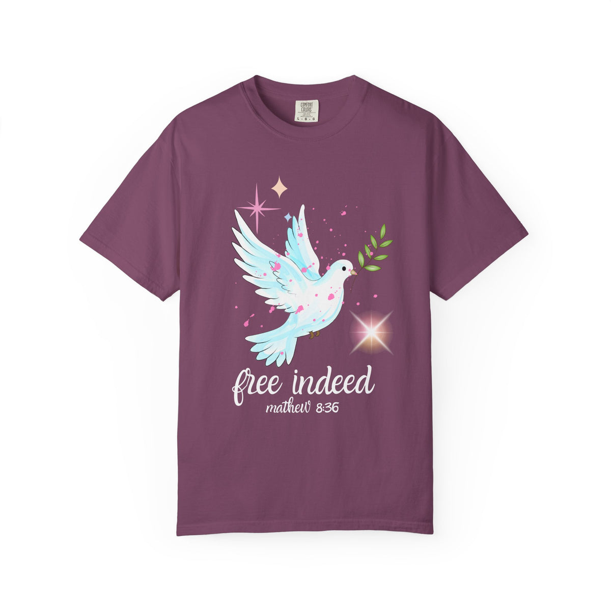 Dove 'Free Indeed' T‑Shirt — Matthew 8:36 Christian Tee