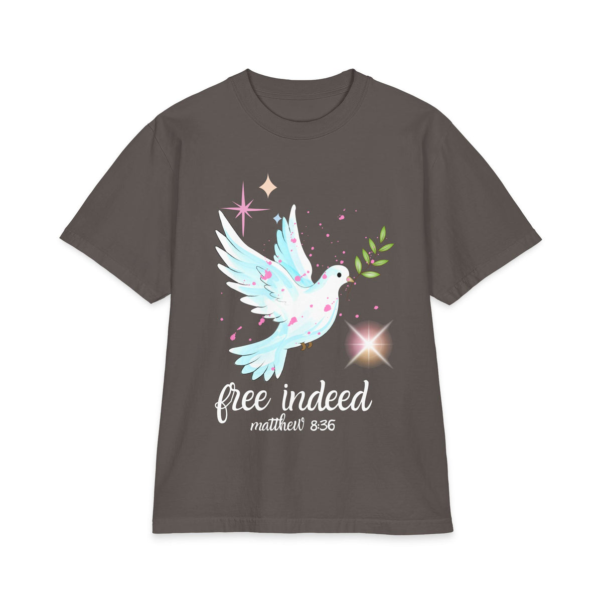 Dove of Peace Graphic T-Shirt — Pastel Olive Branch Design