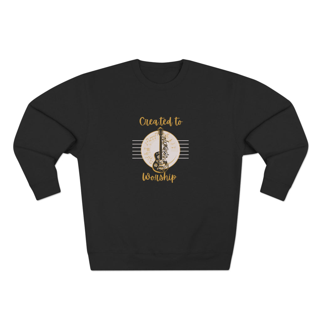 Created to Worship Crewneck Sweatshirt — Christian Guitar Worship Pullover