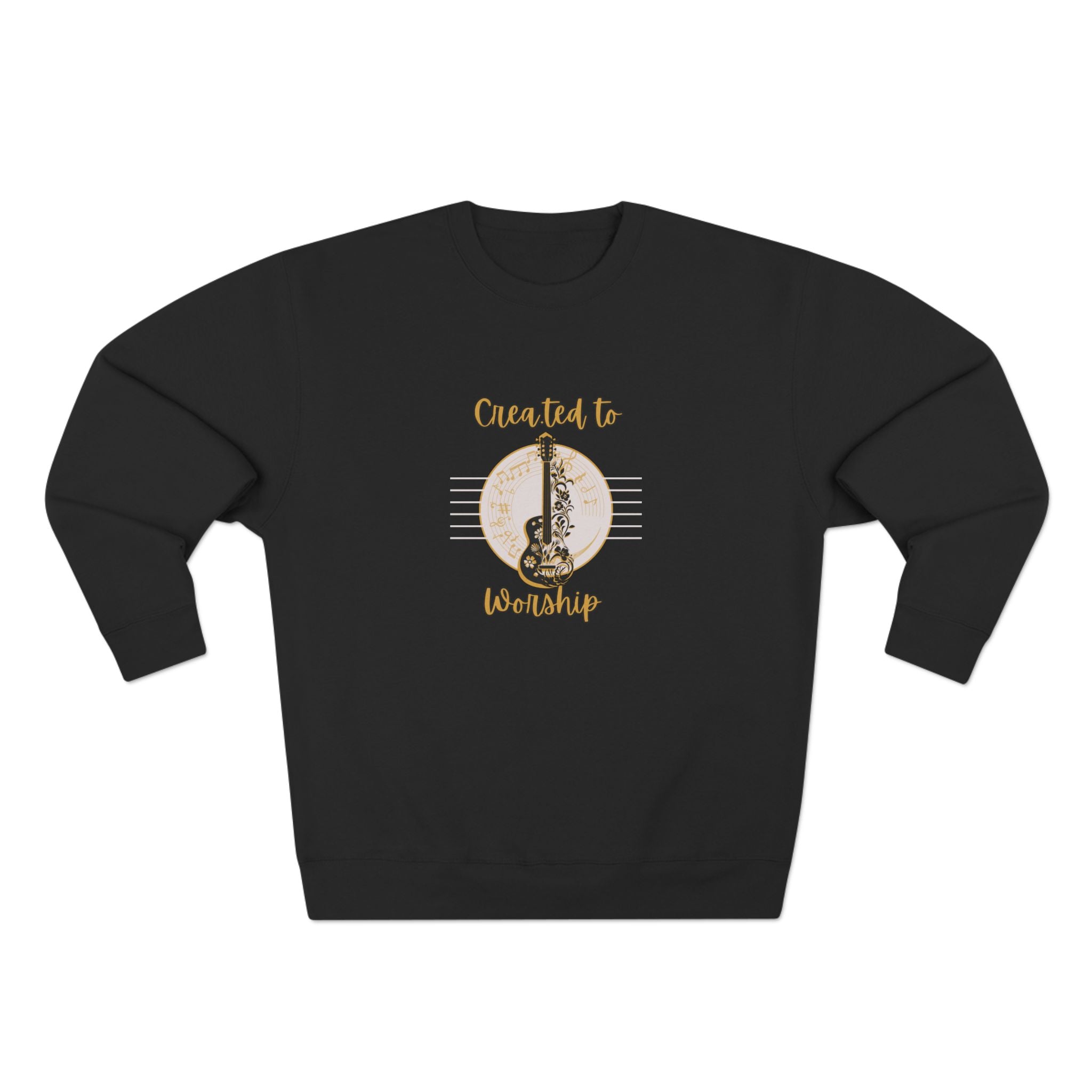 Created to Worship Crewneck Sweatshirt — Christian Guitar Worship Pullover