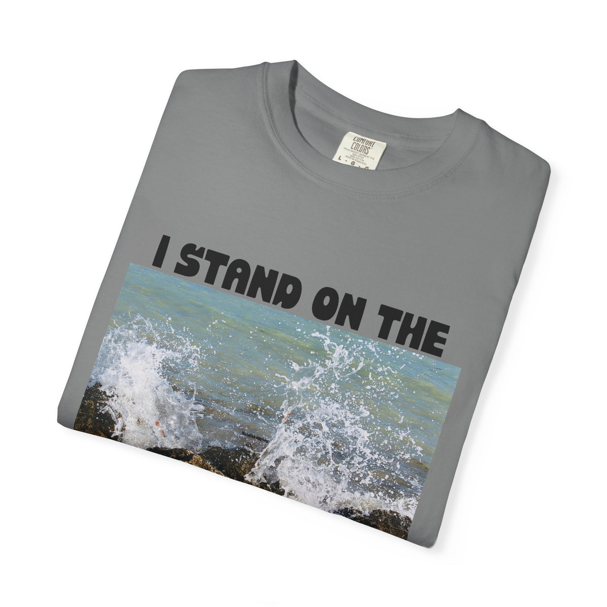 I Stand on the Solid Rock T-Shirt — Inspirational Coastal Faith Graphic Tee