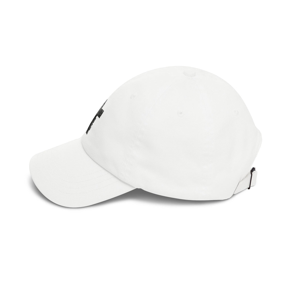 White Dad Cap with Distressed Cross Embroidery – Christian Baseball Hat