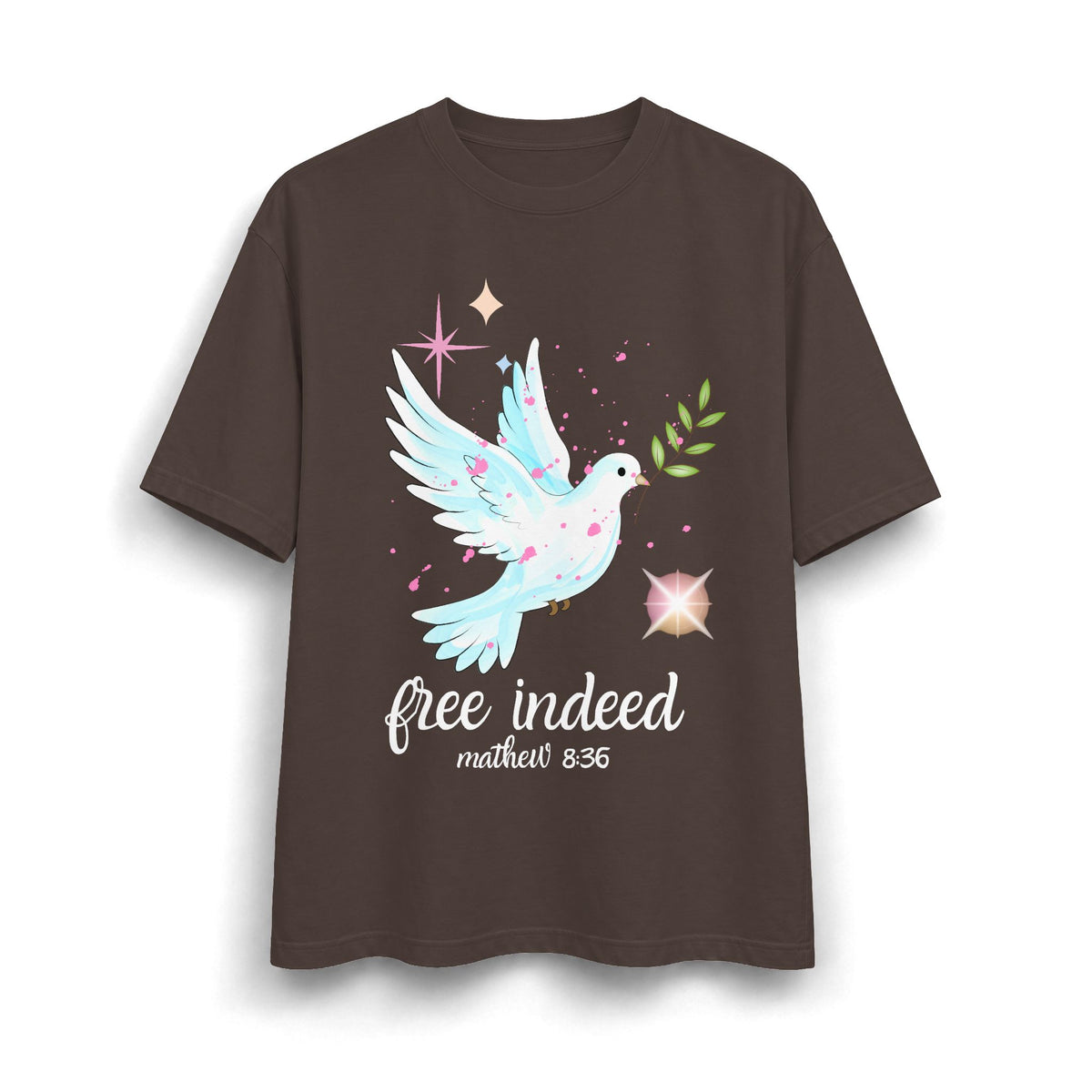 Free Indeed Dove T-Shirt — Matthew 8:36 Inspirational Christian Tee