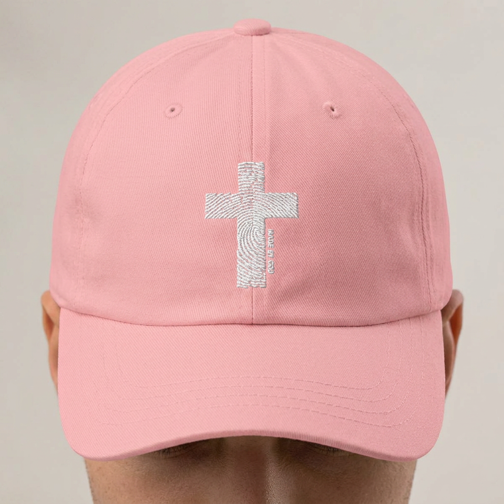 PINK/ Multi colors Classic Dad Cap with Distressed Cross Embroidery-Baseball Hat