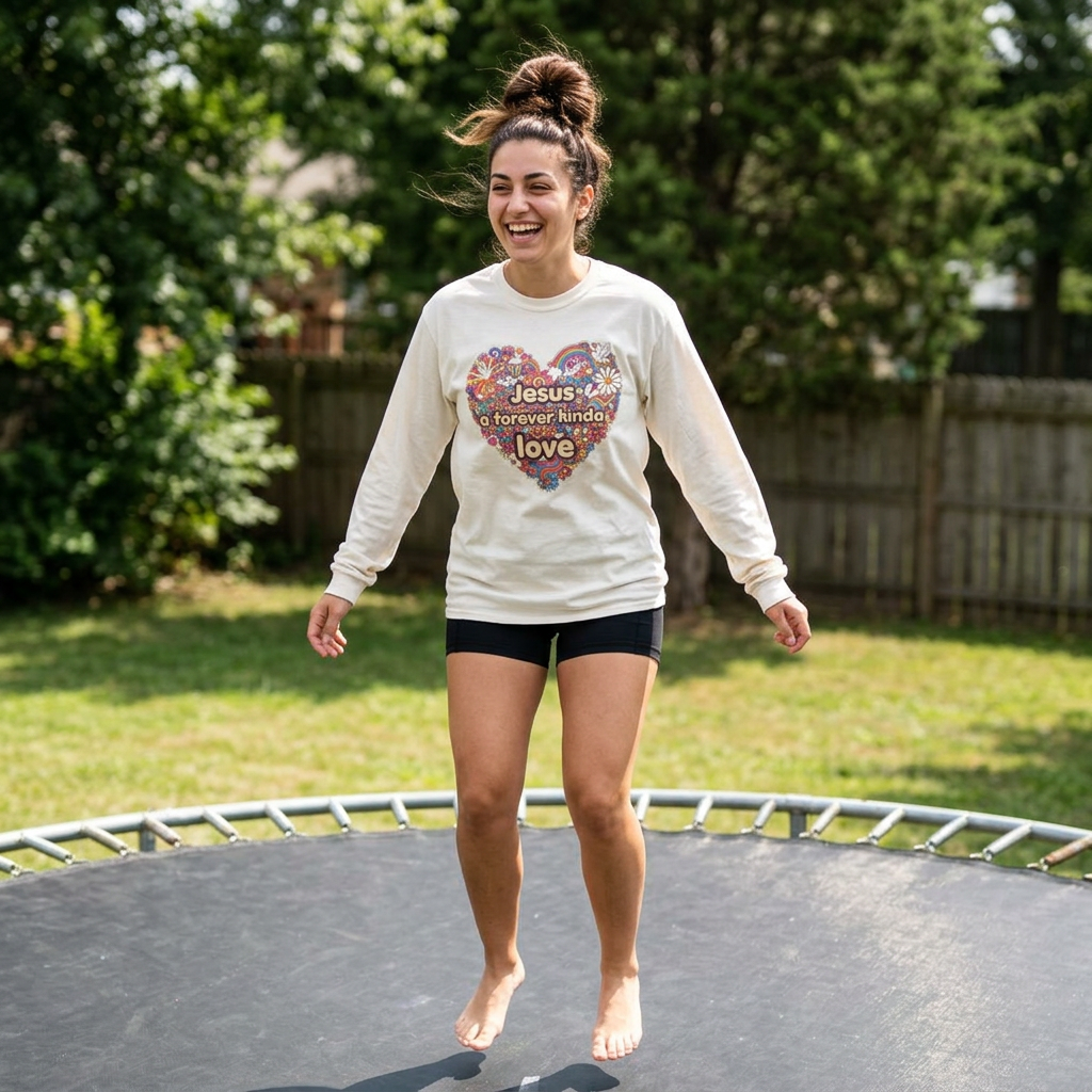 Jesus, a Forever Kinda Love Heart Long Sleeve Tee