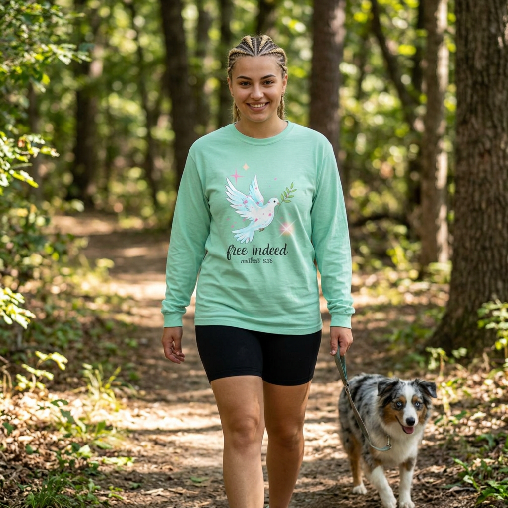 Free Indeed Dove Unisex Garment-dyed Long Sleeve T-Shirt