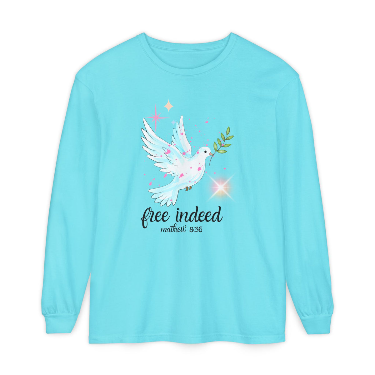 Free Indeed Dove Unisex Garment-dyed Long Sleeve T-Shirt