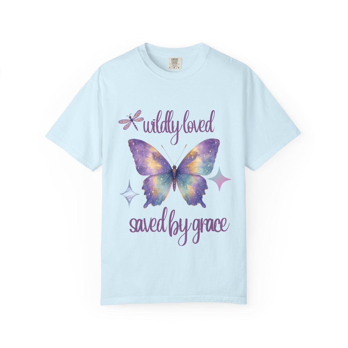 Wildly Loved Butterfly T-Shirt — "Saved by Grace" Christian Inspirational Tee