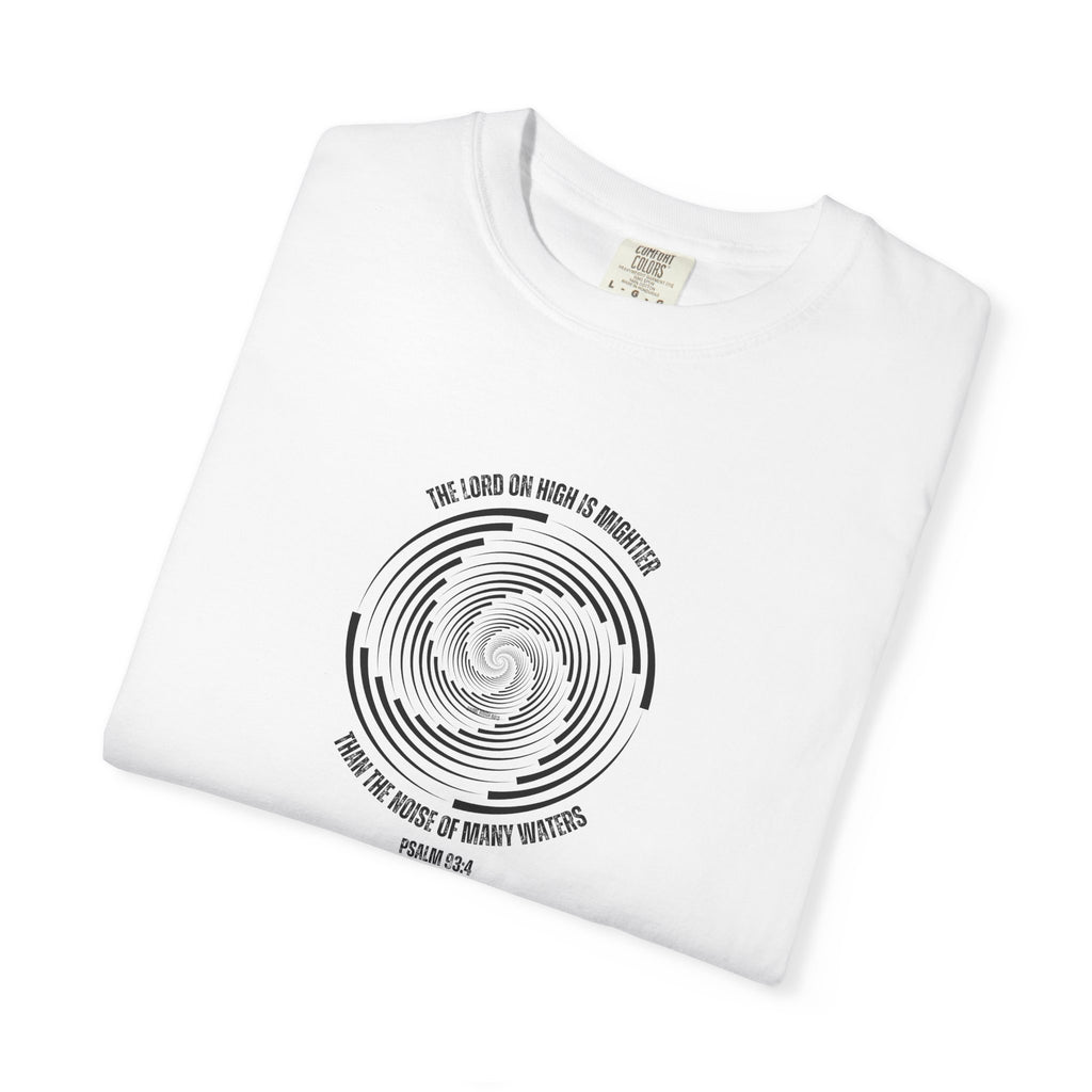 Spiral Wave T‑Shirt — 'We Came as Waves of Waking' Minimal Graphic Tee