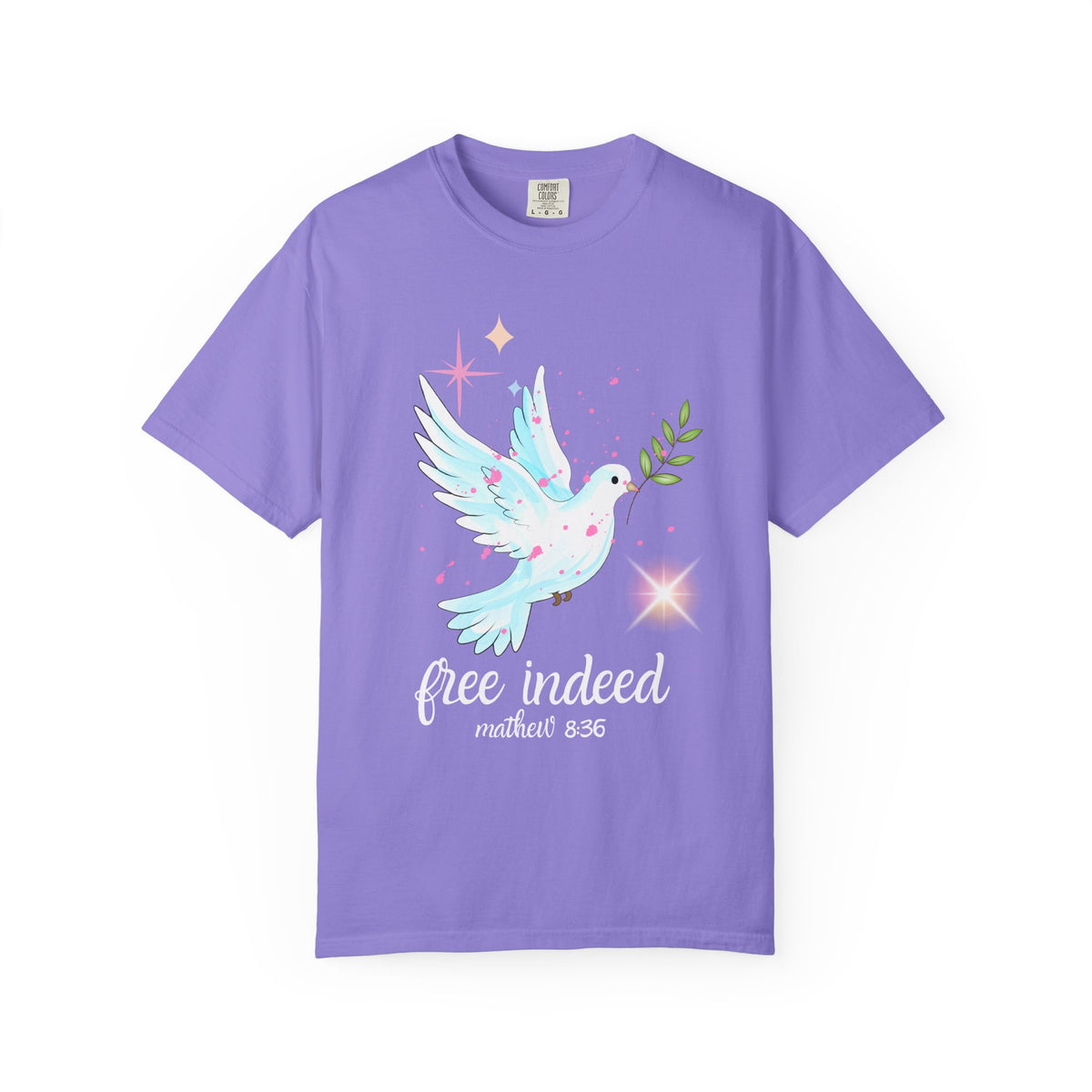Dove 'Free Indeed' T‑Shirt — Matthew 8:36 Christian Tee