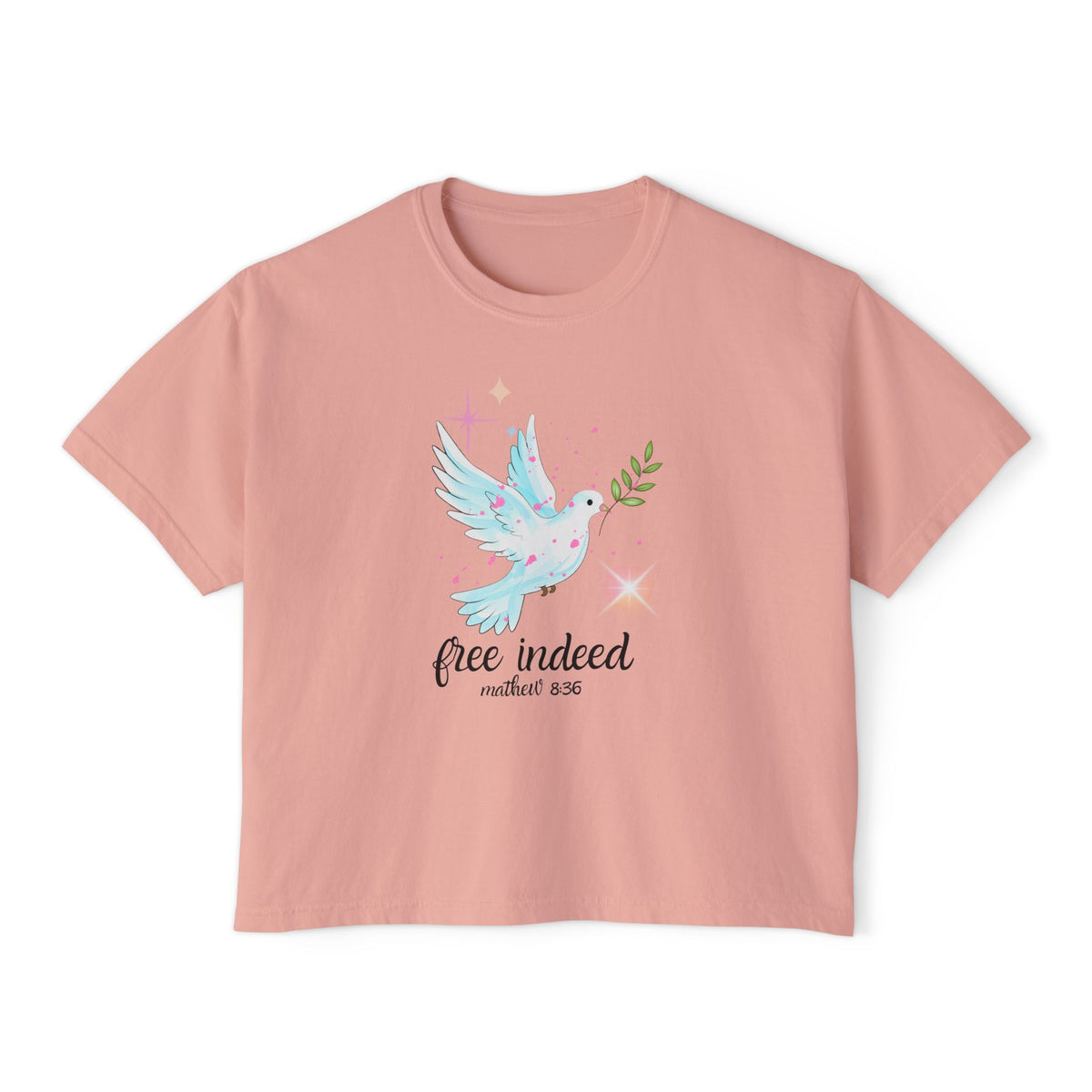 Free Indeed Dove Boxy Tee — Inspirational Christian Women's Shirt