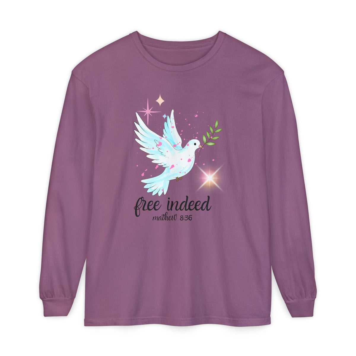 Free Indeed Dove Unisex Garment-dyed Long Sleeve T-Shirt