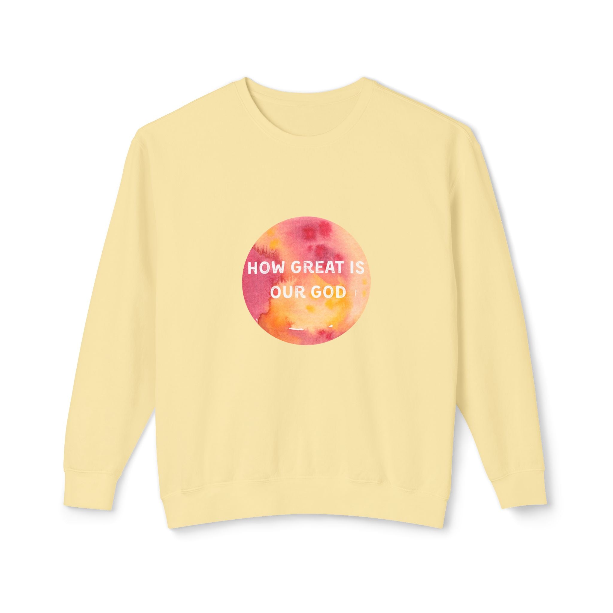 How Great Is Our God Crewneck Sweatshirt — Christian Faith Graphic Sweatshirt
