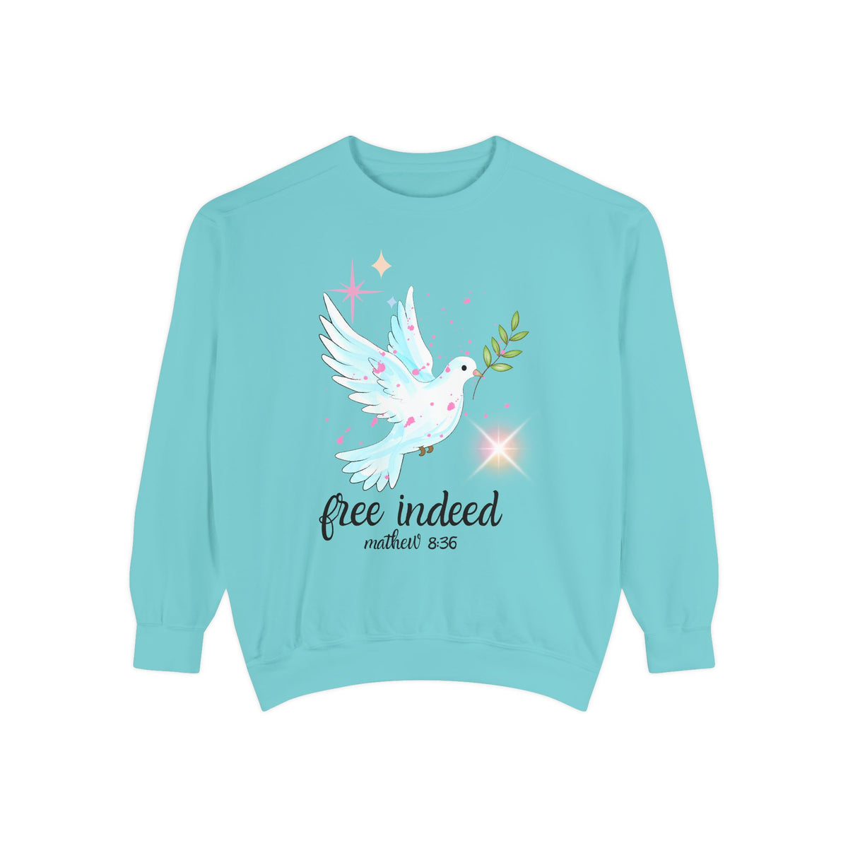 Free Indeed Dove Sweatshirt — Matthew 5:36 Inspirational Crewneck