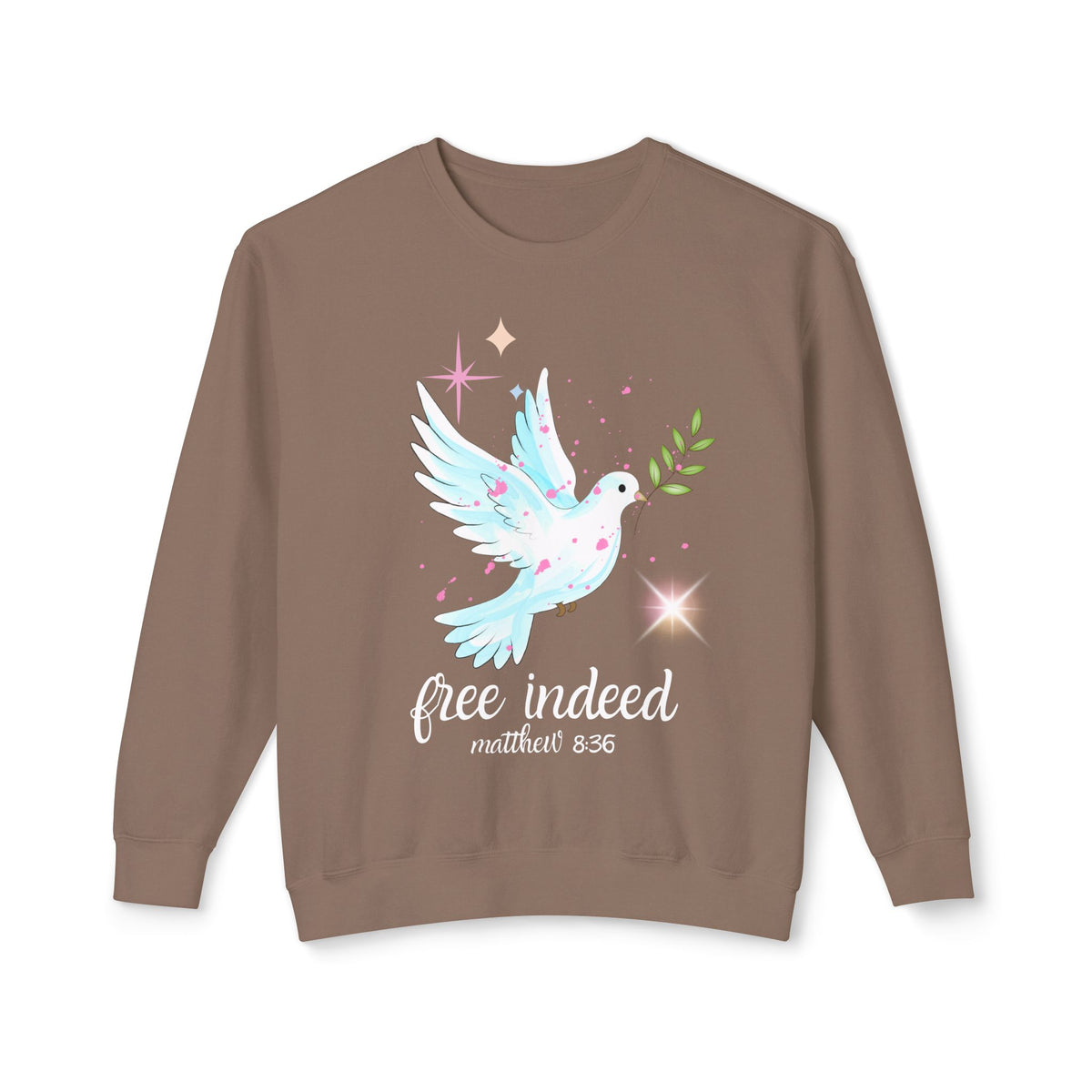 Dove of Peace Crewneck Sweatshirt — Pastel Dove with Olive Branch