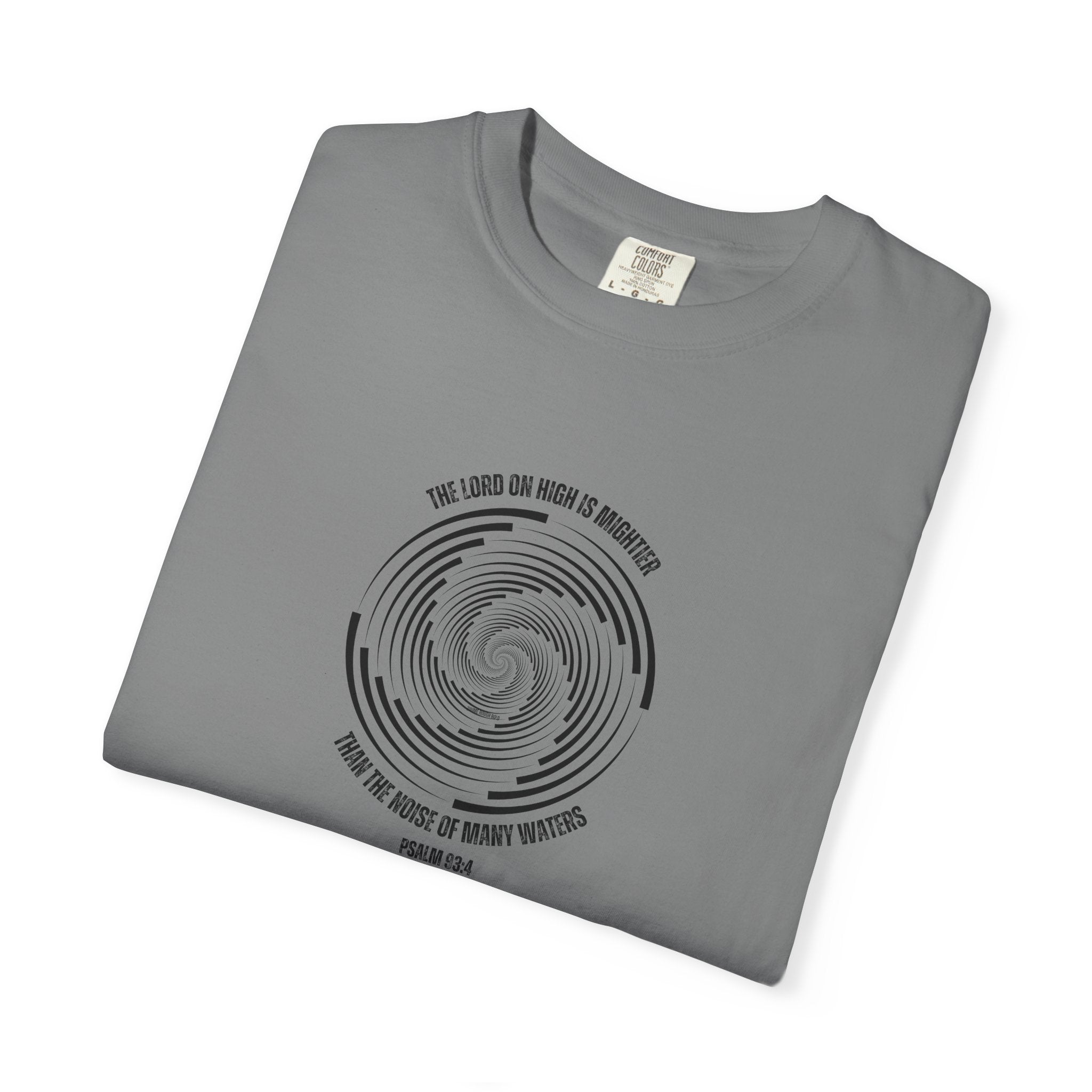 Spiral Wave T‑Shirt — 'We Came as Waves of Waking' Minimal Graphic Tee