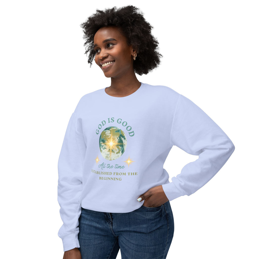 Crewneck Sweatshirt — "God Is Good" Inspirational Graphic (Faith, Comfort & Everyday Wear)