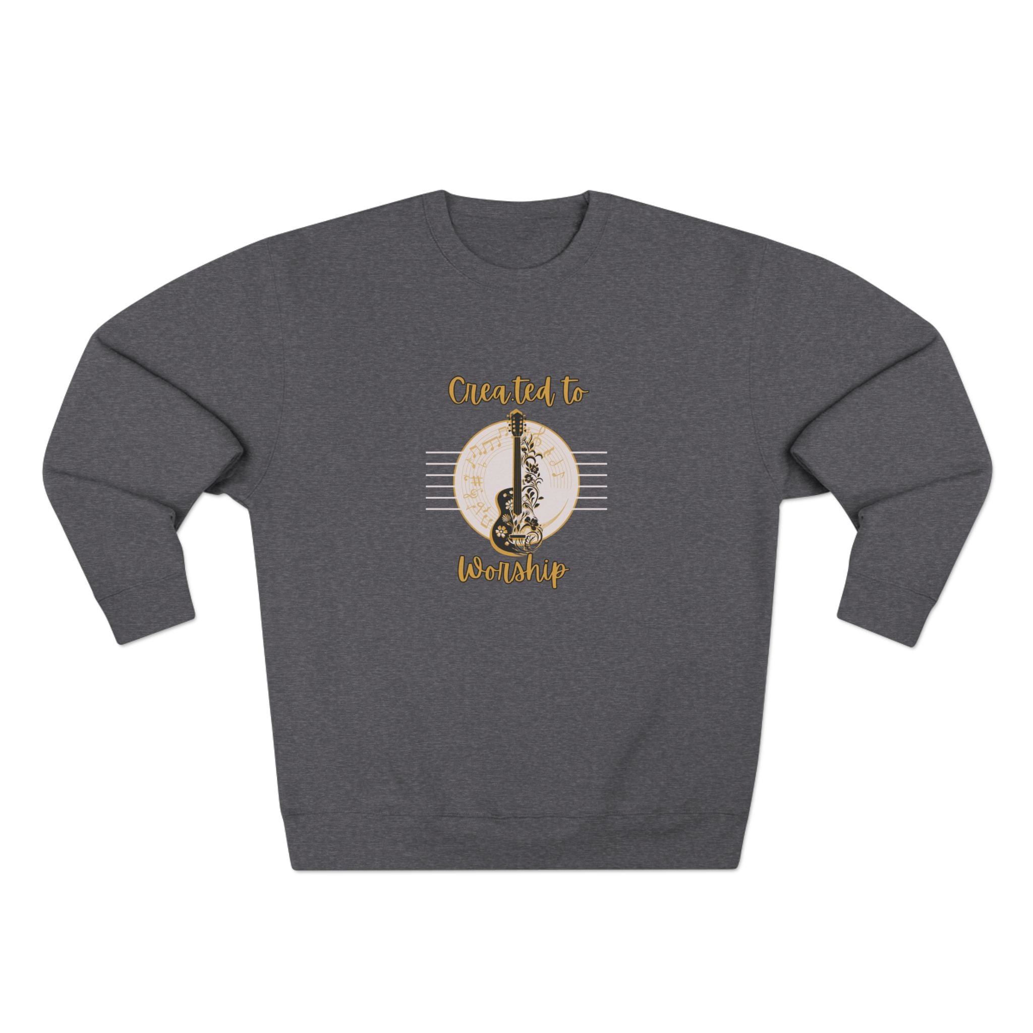 Created to Worship Crewneck Sweatshirt — Christian Guitar Worship Pullover