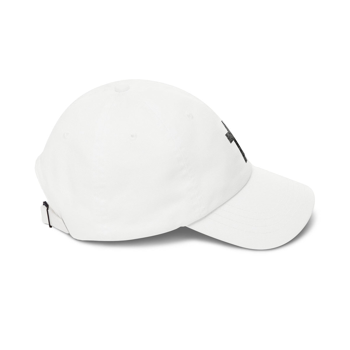 White Dad Cap with Distressed Cross Embroidery – Christian Baseball Hat