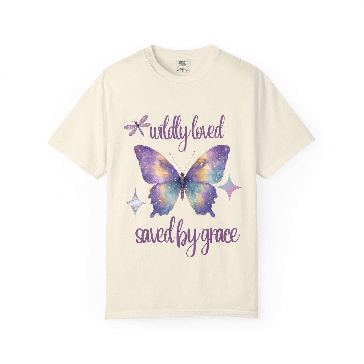 Wildly Loved Butterfly T-Shirt — "Saved by Grace" Christian Inspirational Tee