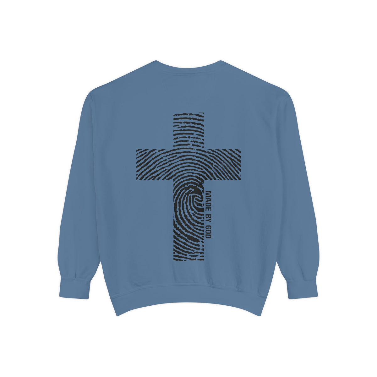 Sweatshirt — Fingerprint Cross "Saved By God" Crewneck