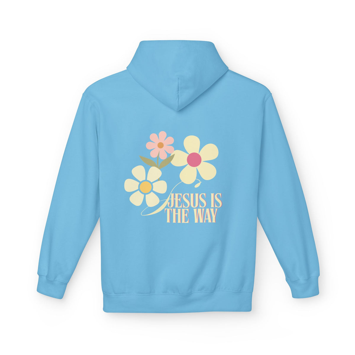 Christian Floral Hoodie — "Jesus Is The Way" Pastel Flower Pullover