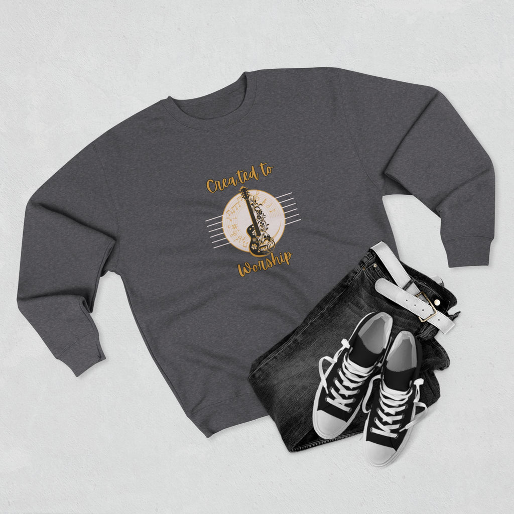 Created to Worship Crewneck Sweatshirt — Christian Guitar Worship Pullover