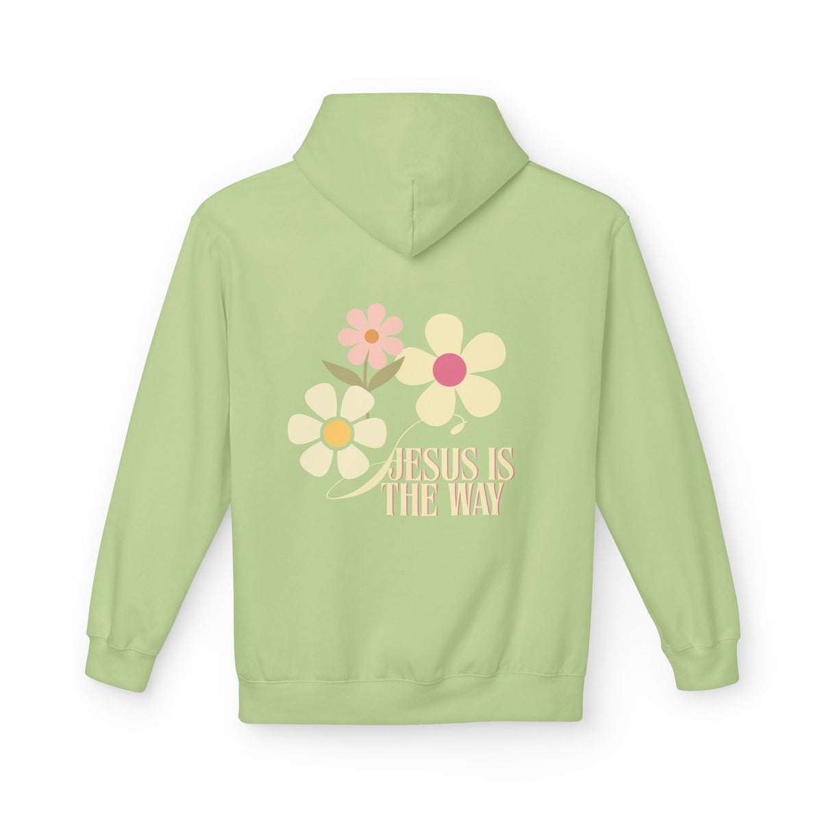 Christian Floral Hoodie — "Jesus Is The Way" Pastel Flower Pullover